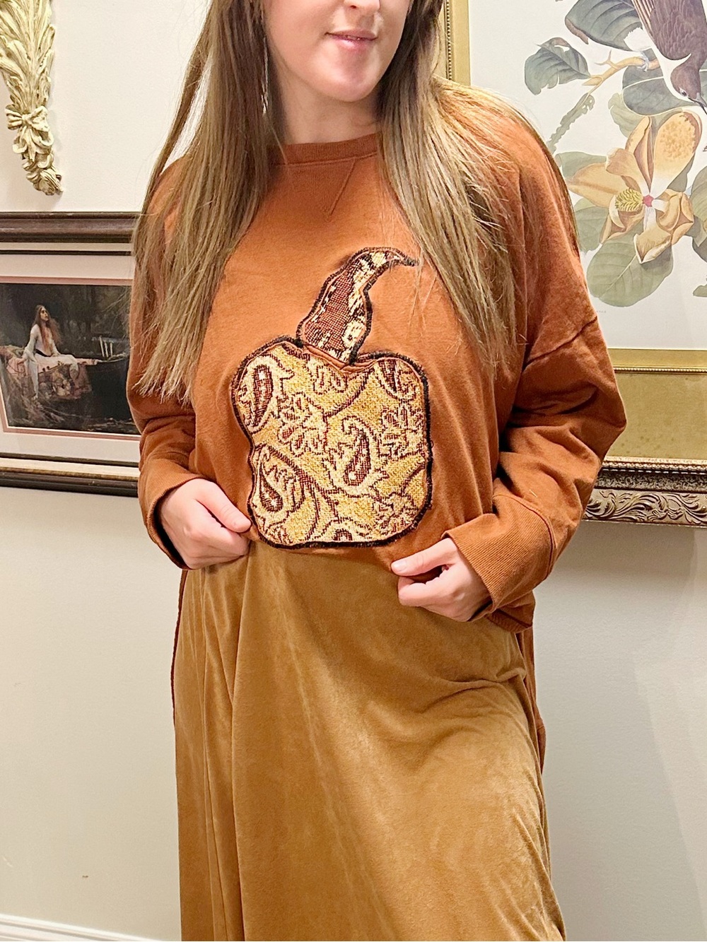Handmade Tapestry Pumpkin Sweatshirt